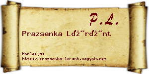 Prazsenka Lóránt névjegykártya
